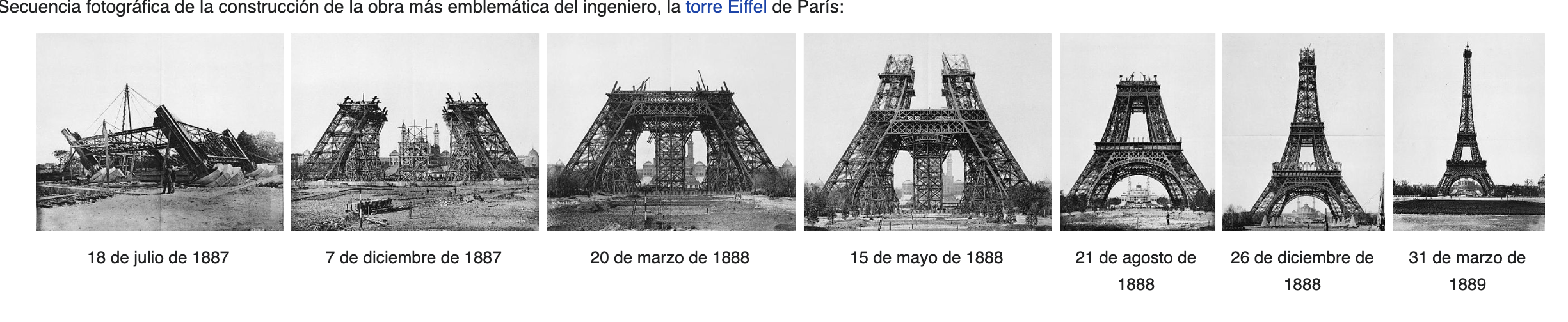construcción Torre Eiffel